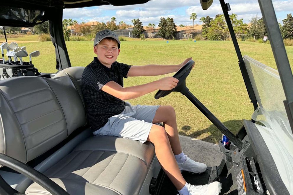 Sigurbjörn Datti sáttur á golfvellinum. MYNDIR AÐSENDAR