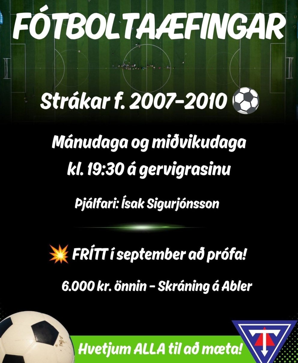 Fótbolti í boði. Mynd: Af facebook.