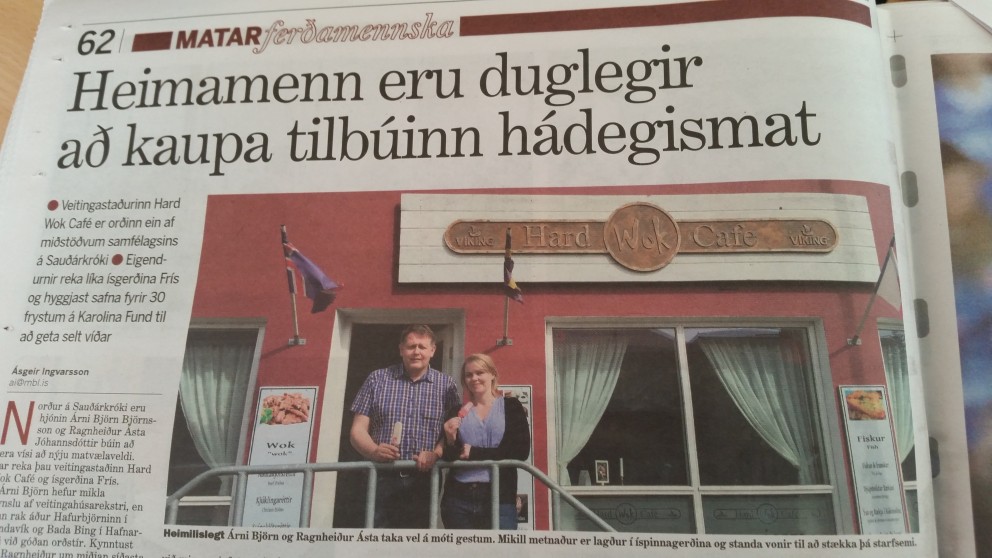 Fjallað er um veitingastaðinn Hard Wok á Sauðárkróki í umfjöllun Morgunblaðsins um matarferðamennsku í gær.