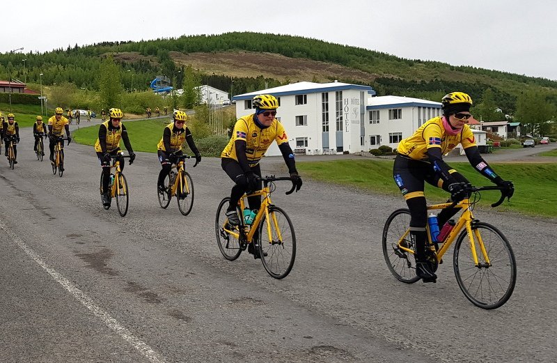 Frá hjólaæfingu Team Rynkeby í Skagafirði. Mynd: PF