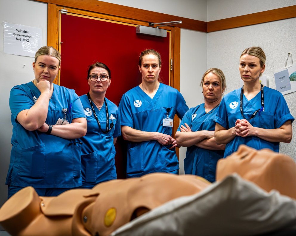 Einbeittir læknar HSN á Sauðárkróki á æfingunni. MYND AÐSEND