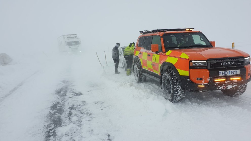 Frá aðgerðunum í morgun. AÐSEND