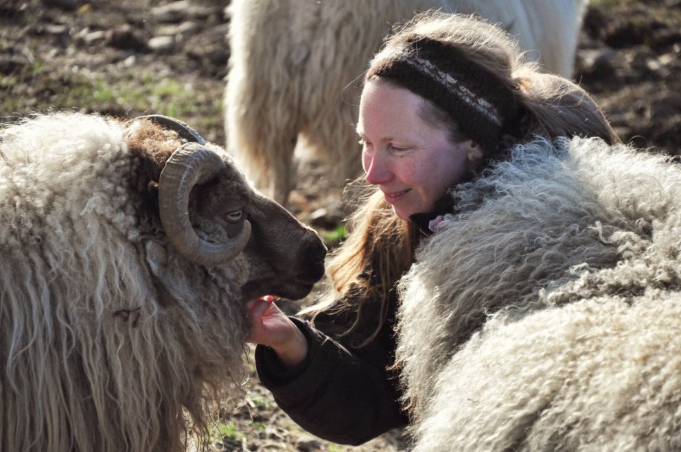Karólína í sínu besta umhverfi. MYND FACEBOOK