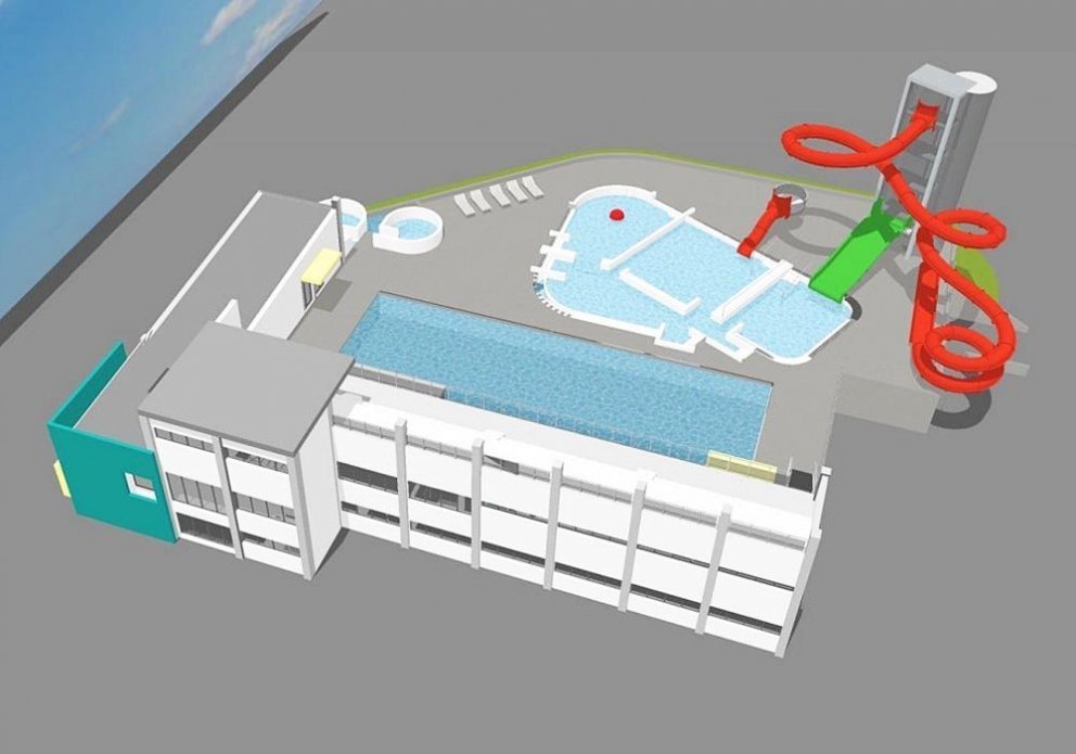 Hugmynd að rennibrautasvæði. Mynd: skagafjordur.is