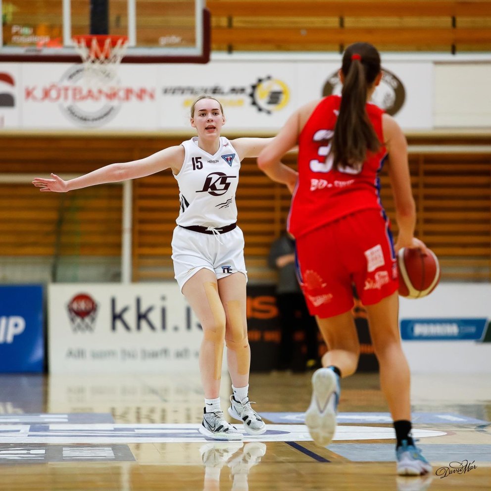 Inga Sólveig á fullri ferð. Myndin tekin í október. MYND: DAVÍÐ MÁR