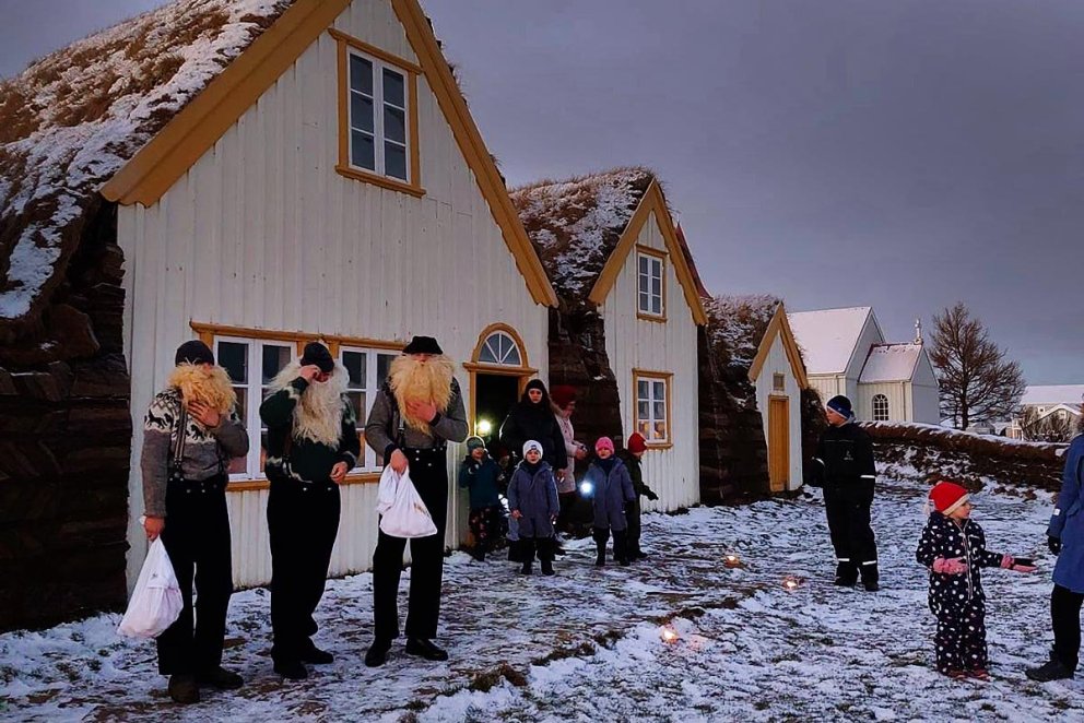 Alls konar gestir tóku þátt í rökkurgöngunni. MYNDIR AF FB-SÍÐU BYGGÐASAFNS SKAGFIRÐINGA