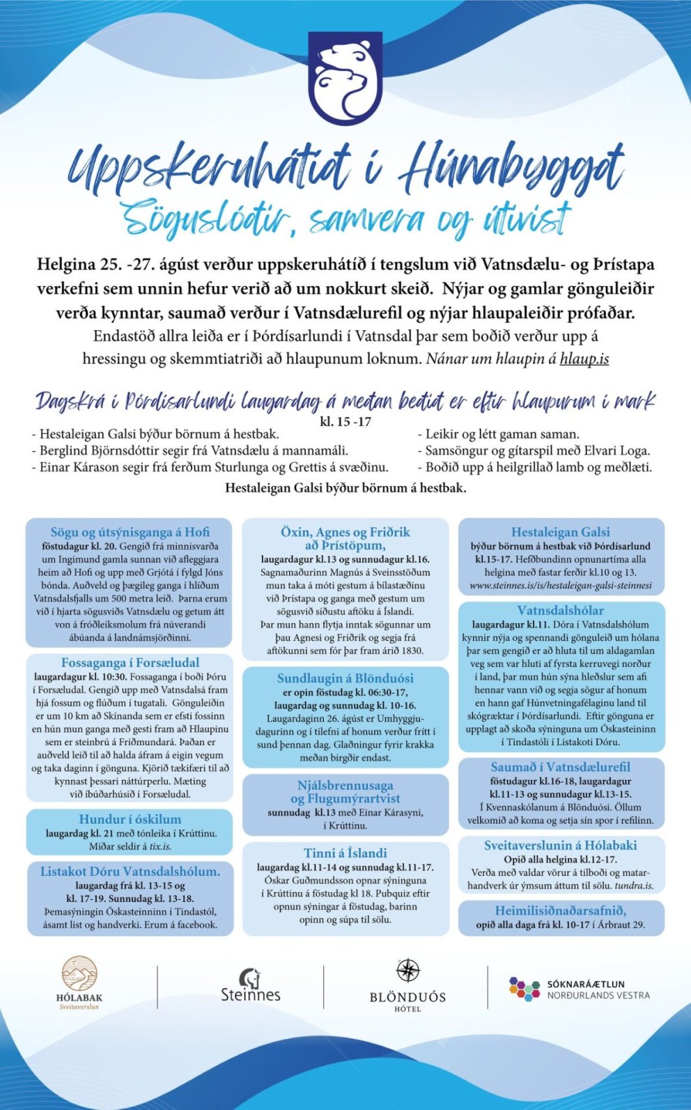 Metnaðafull dagskrá eins og sjá má. MYND: Húnabyggð