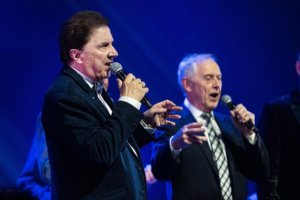 Geirmundur í syngjandi sveiflu í Hörpunni. MYND MUMMI LÚ