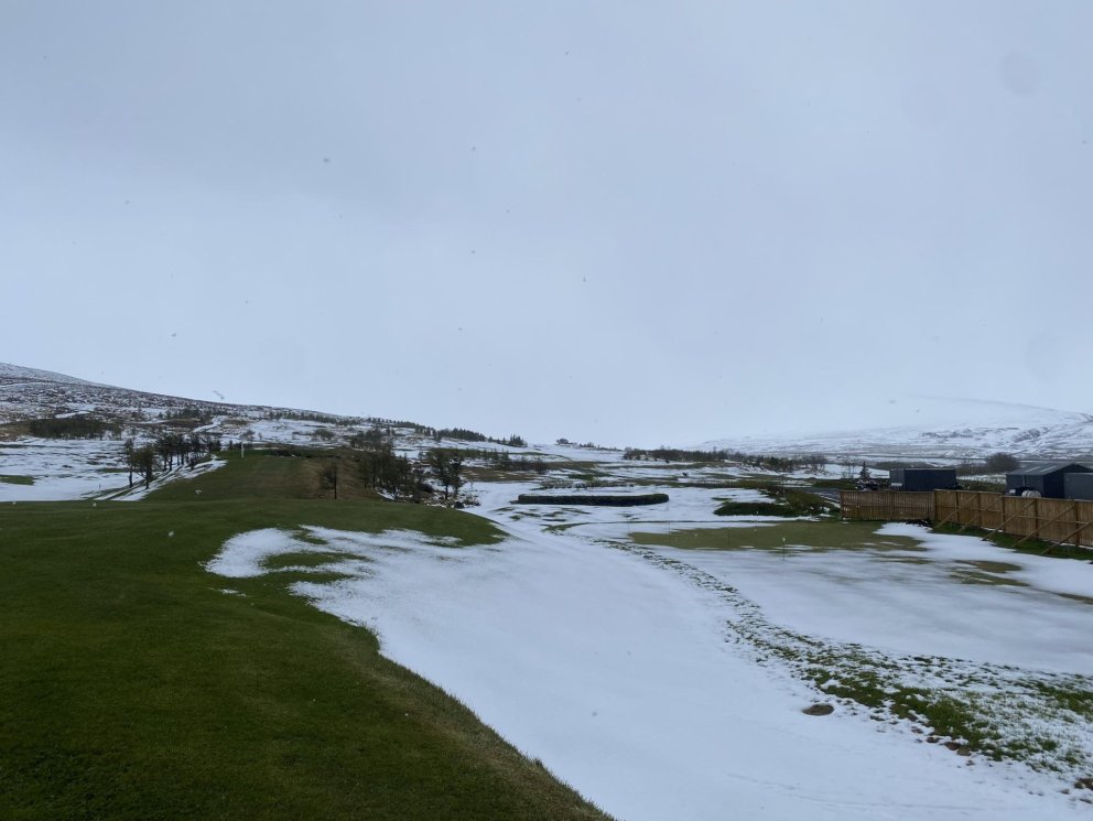 Myndin var tekin á Golfvellinum í morgunsárið. MYND GG