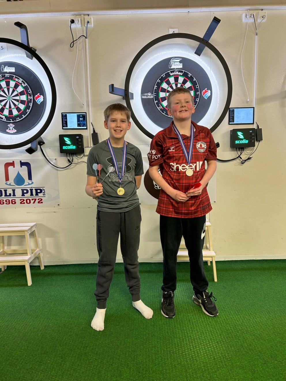 Sigurbjörn Darri og Friðrik Henrý ánægðir með árangurinn. Mynd tekin af PKS.