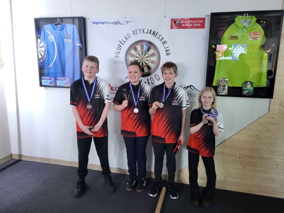 Krakkarnir sem unnu til verðlauna á Dartung sl. helgi. Myndir teknar af Facebook-síðu PKS.