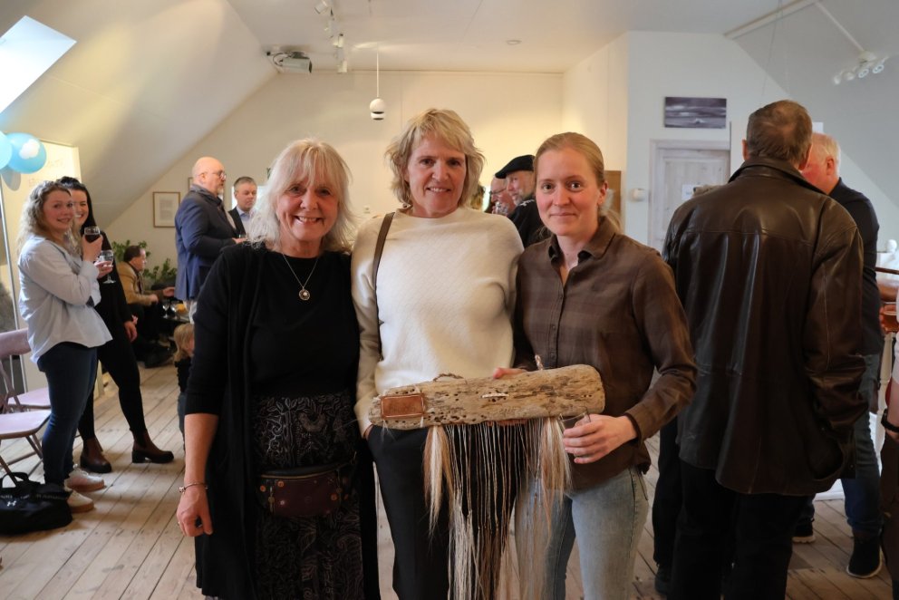 Kristín ásamt þeim mæðgum, Olil og Brynju Amble.