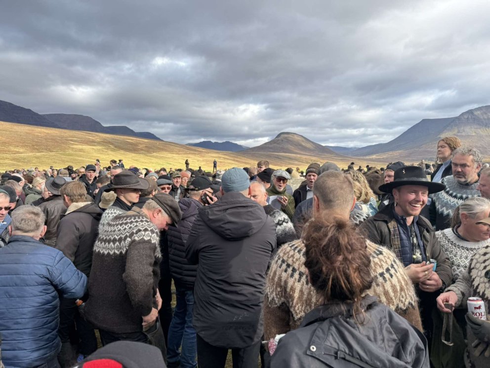 Það var kátt á hjalla í Skagafirði um helgina. Hér má sjá rífandi stemningu í Laufskálarétt sl. laugardag. MYND GG