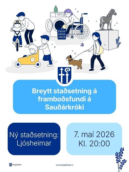 Auglýsing um breyttan fundarstað.