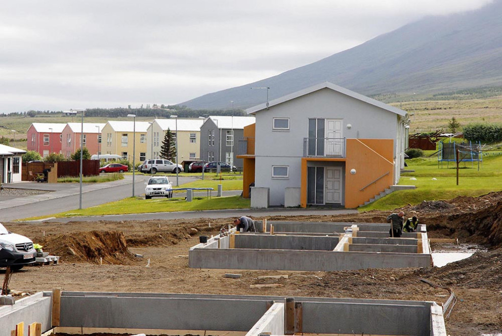 Framkvæmt í Laugatúninu á Sauðárkróki. MYNDIR: ÓAB