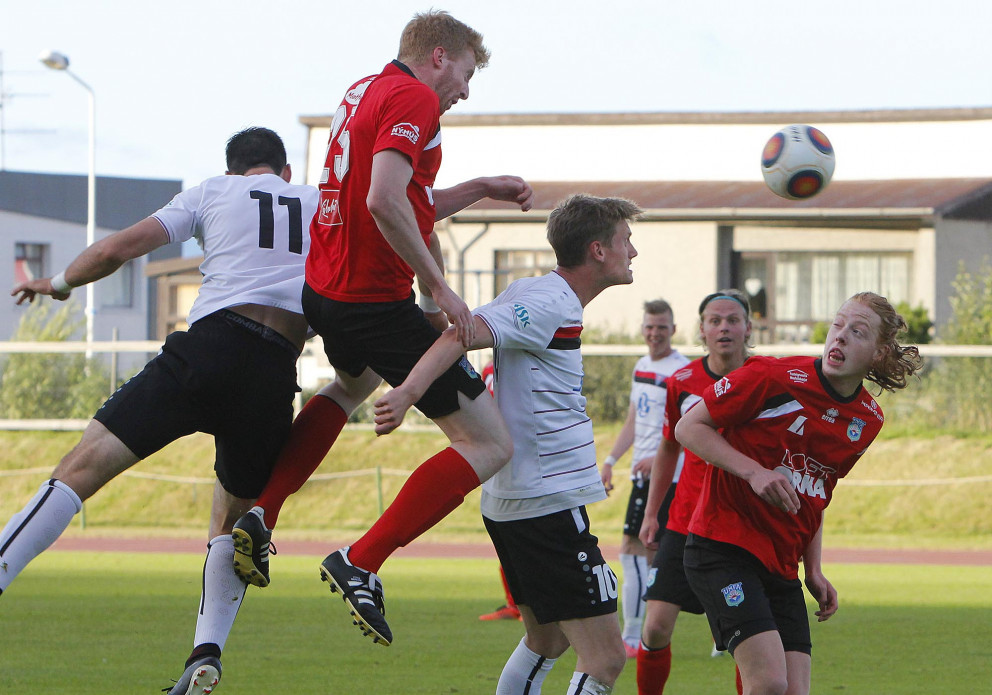 Háloftabarátta á Sauðárkróksvelli. MYND: ÓAB