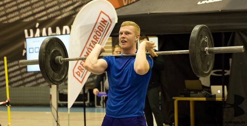 Ægir Björn með nokkur kílóin á stönginni. Mynd: Þrekmótaröðin.