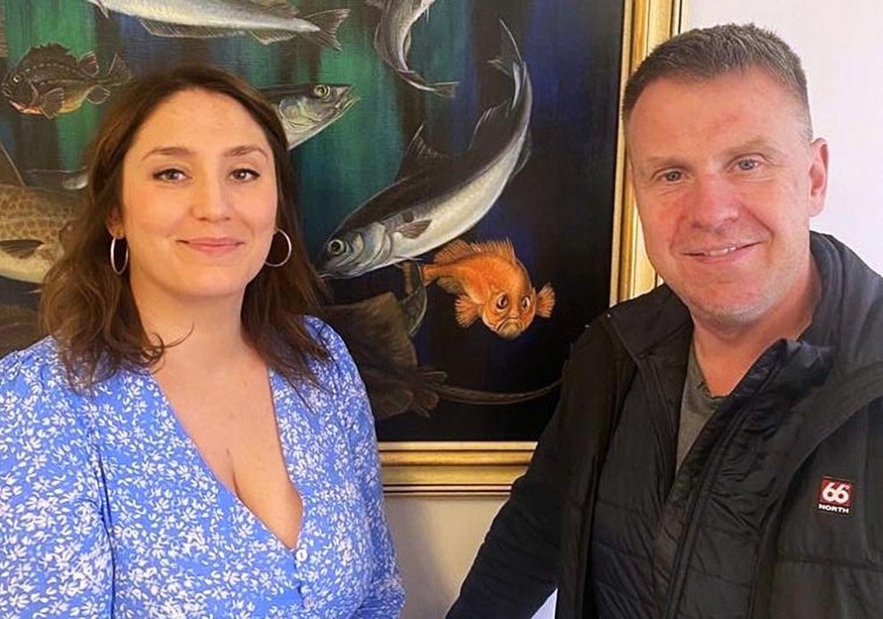 Alexandra ásamt Halldóri Gunnari Ólafssyni oddvita. MYND AF SKAGASTROND.IS