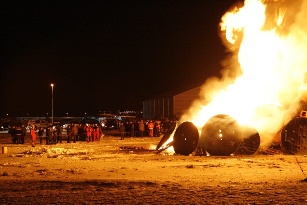 Svipmyndir frá áramótabrennunni á Sauðárkróki