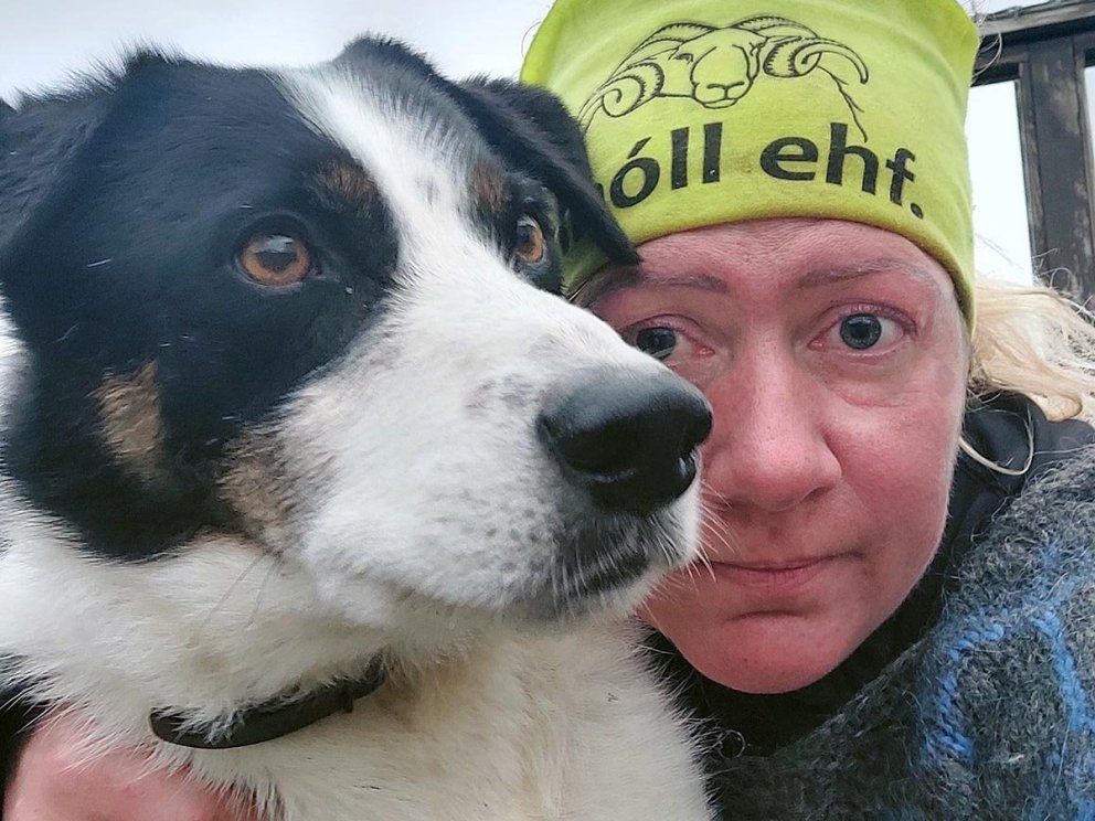Sigríður ásamt Snata sínum. AÐSEND MYND