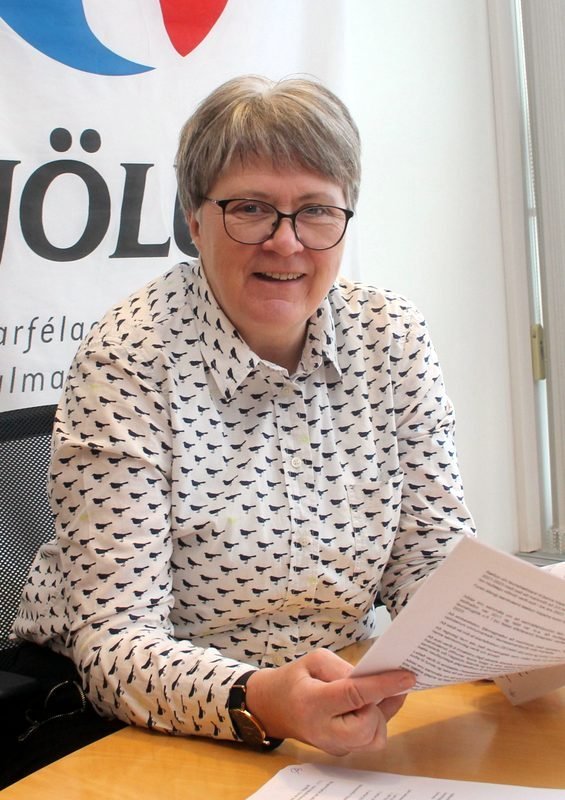 Mynd: Arna Jakobína Björnsdóttir, formaður Kjalar, stéttarfélags starfsmanna í almannaþjónustu.