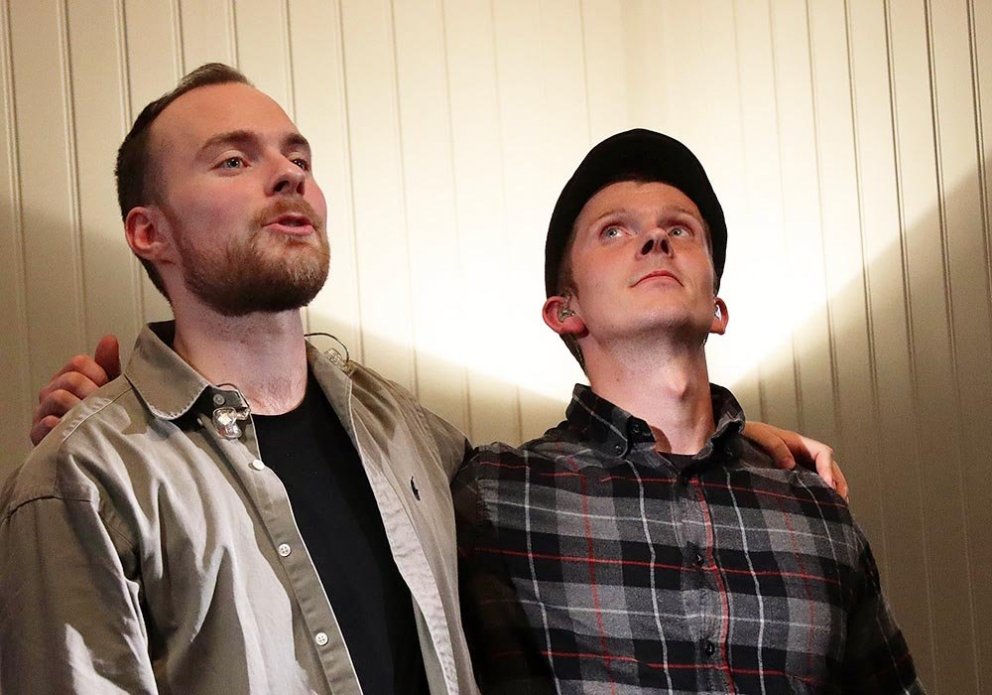 Ásgeir og Júlíus að tónleikum loknum. MYNDIR: ÓAB