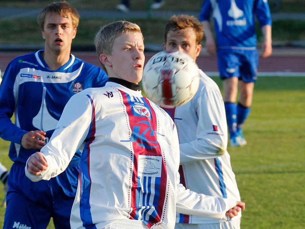 Atli Arnarson á fullu með sameinuðu liði Tindastóls og Hvatar.  MYND: ÓAB