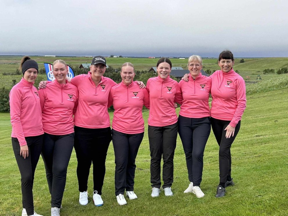 Anna Karen, Hildur Heba, Halldóra, Dagbjört Sísí, Gígja Rós, Árný Lilja og Sigríður Elín. Telma Ösp er svo bak við myndavélina. Mynd aðsend