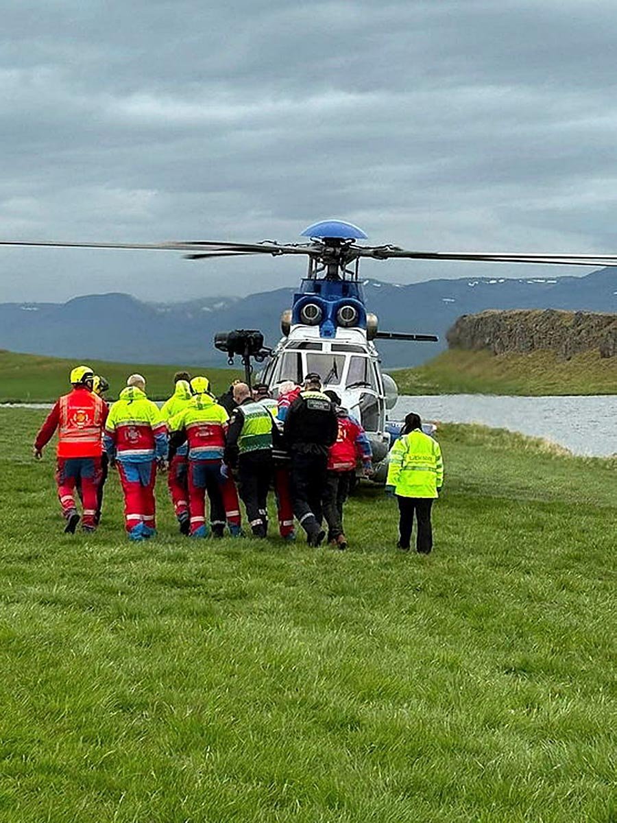 Frá aðgerðum í Hegranesi á laugardaginn. MYND FRÁ LANDSBJÖRG
