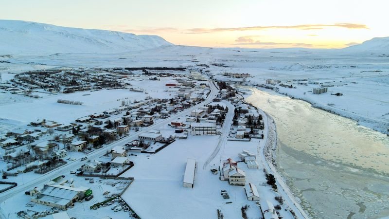 Horft yfir Blönduós. Ljósmynd: Helgi Sæmundur Guðmundsson.
