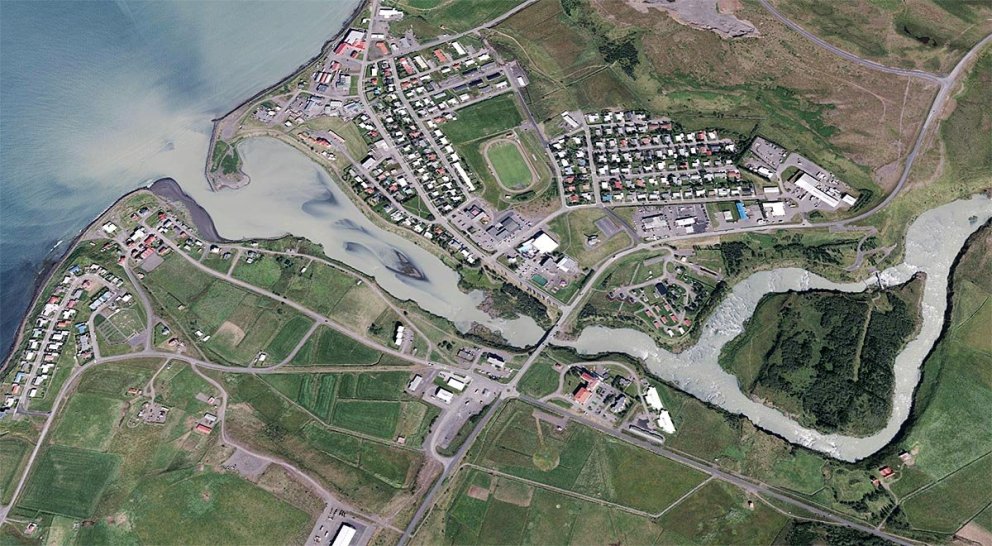 Loftmynd af Blönduósi.