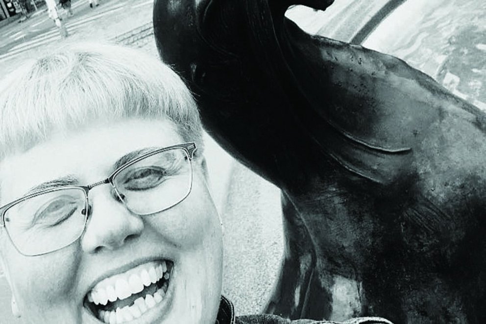 Jóhanna hress og kát eins og henni er lagið. MYND AF FACEBOOK