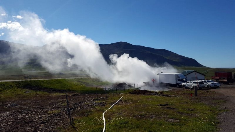 Borhola Skagafjarðarveitna í landi Langhúsa í Fljótum. Mynd: Skagafjordur.is