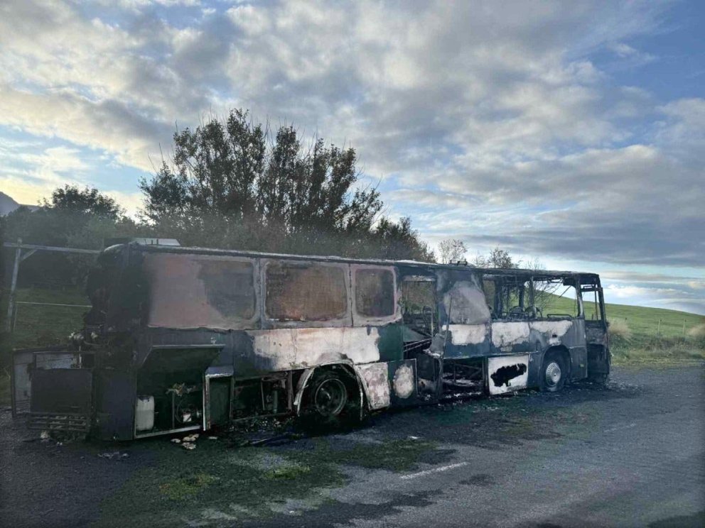 Rútan í morgunsárið. MYND GG