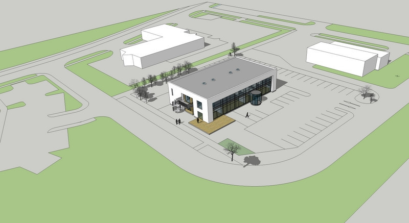 Nýbygging Byggðastofnnar mun sóma sér vel við Sauðármýri 2 austan við Ábæ og sunnan pósthúss.