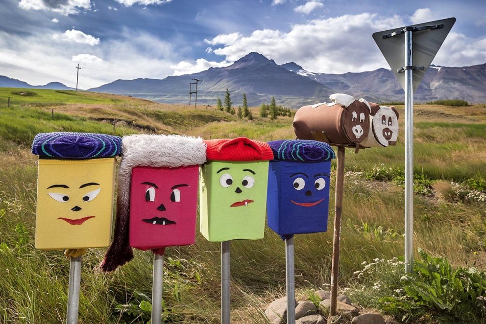 Póstkassar í Eyjafirði. MYND: BYGGÐASTOFNUN