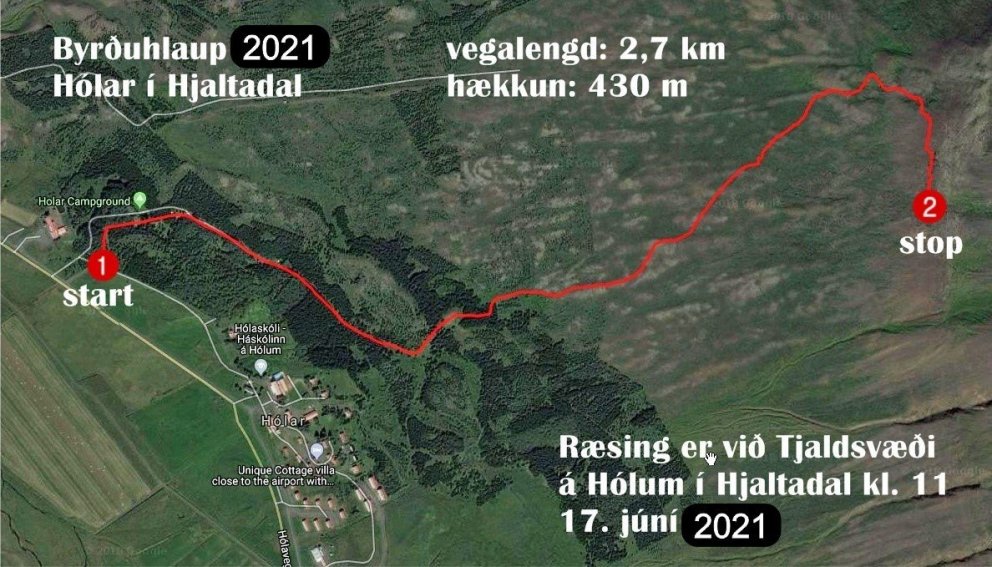 Byrðuhlaup og 17. júní hátíðarhöld að Hólum í Hjaltadal