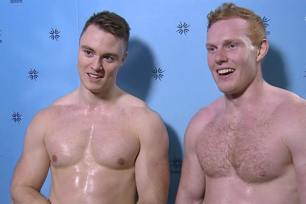 Alex Daði og Ægir Björn kampakátir að móti loknu. SKJÁSKOT AF RÚV