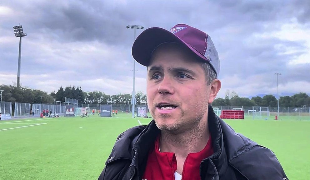 Donni glaður á Þróttaravellinum. SKJÁSKOT AF FÓTBOLTI.NET