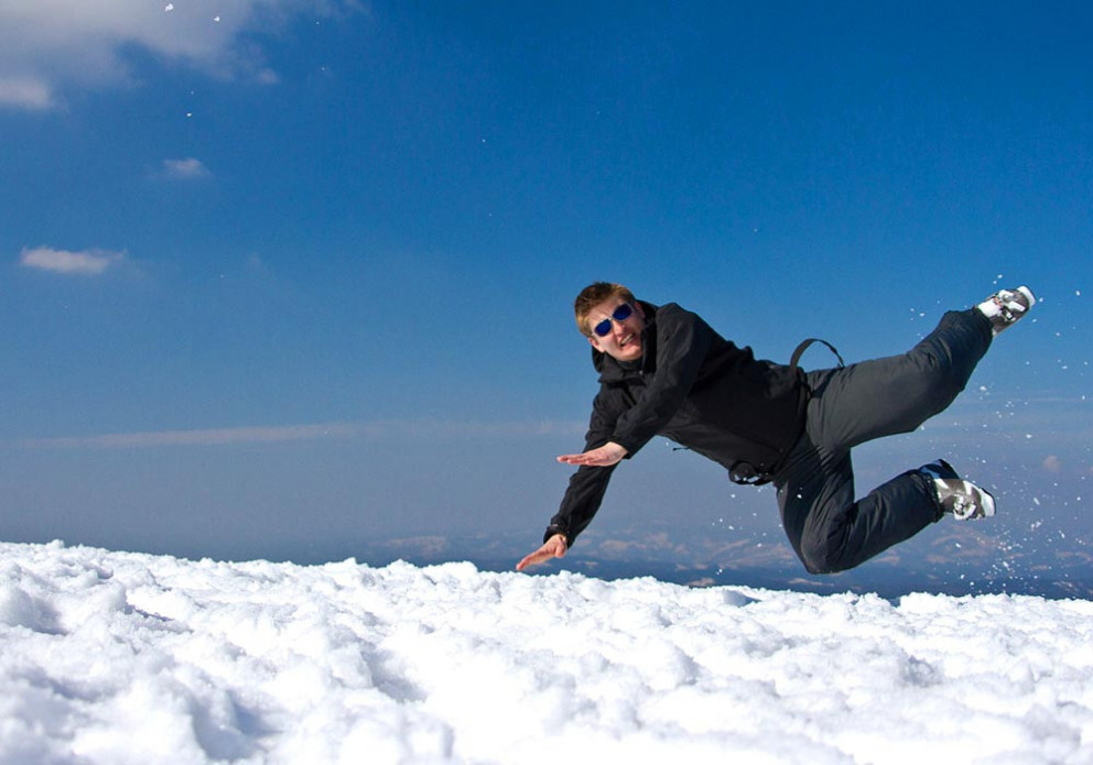 Fannar Snær bregður á leik.