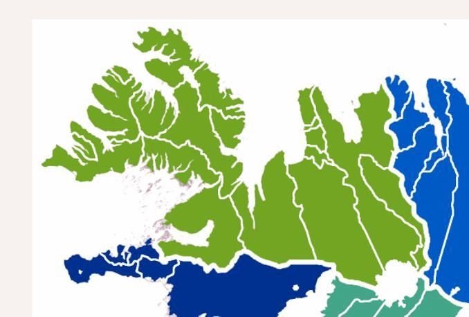 Landinu er skipt í fjögur umdæmi. Í hverju umdæmi er umdæmisstofa MAST þar sem héraðsdýralæknir sinnir opinberu eftirliti með heilbrigði og velferð dýra og framleiðslu búfjárafurða á svæðinu. Mynd af mast.is.