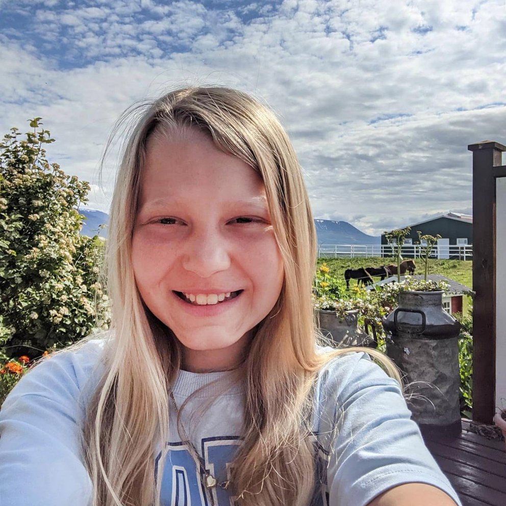 Edda Björg Einarsdóttir sæl í sveitinni. AÐSEND MYND