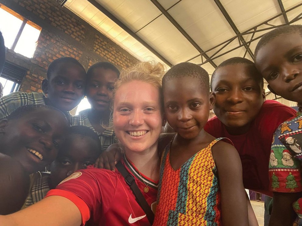 Allir mjög spenntir að vera með á myndinni. MYNDIR AÐSENDAR