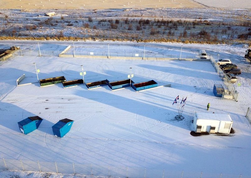 Loftmynd af Förgu, nýju sorpmóttökustöðinni í Varmahlíð. Mynd: Skagafjörður.is.