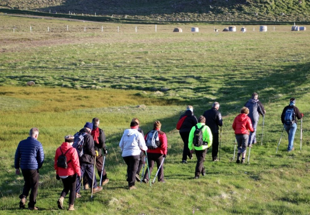 Frá Jónsmessugöngu Ferðafélags Skagfirðinga í Glerhallavík. Ljósm./KSE