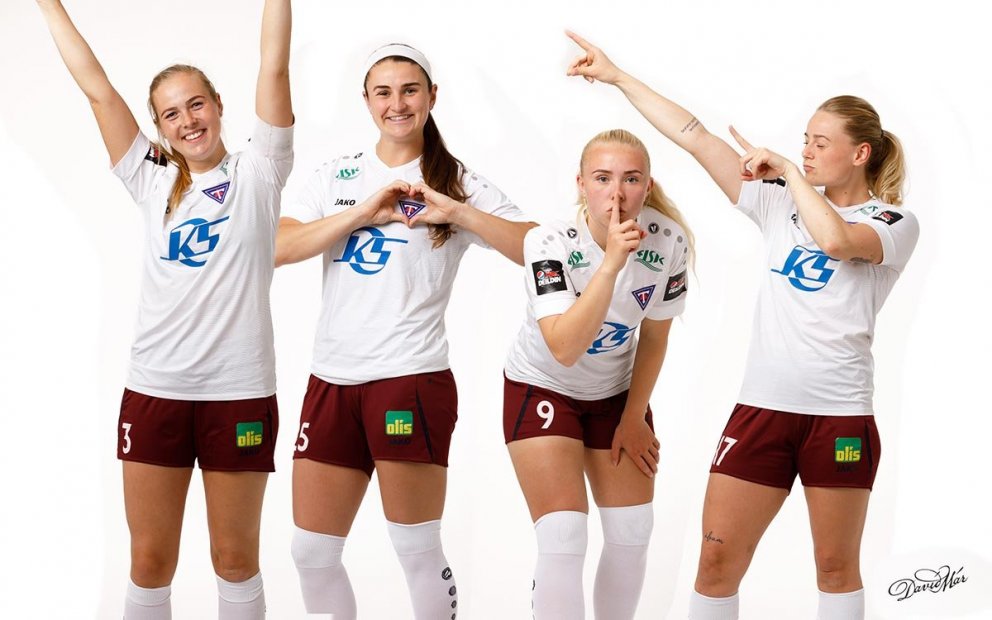 Bryndís, Murr, María og Hugrún eru í liði ársins hjá Fótbolta.net. MYNDIR: DAVÍÐ MÁR