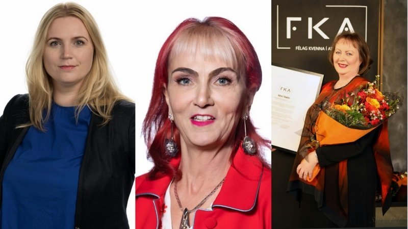 Edda Sif Pind Aradóttir framkvæmdastýra Carbfix, Hafrún Friðriksdóttir framkvæmdastjóri rannsóknar- og þróunarsviðs Teva og Katrín S. Óladóttir framkvæmdastjóri og einn af eigendum Hagvangs. Mynd af FB-síðu FKA.