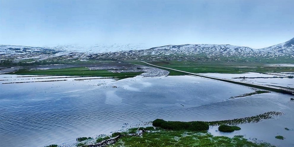 Skjáskot úr myndbandi sem Halldór Gunnar tók sem sýnir ástandið í Fljótum.