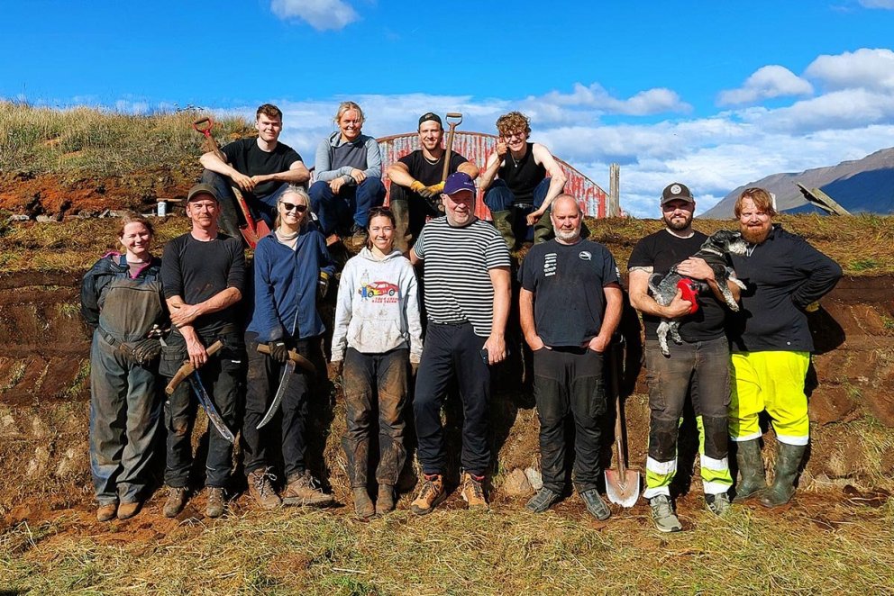 Það er fjör í Fornverkaskólanum. MYND AF FACEBOOK