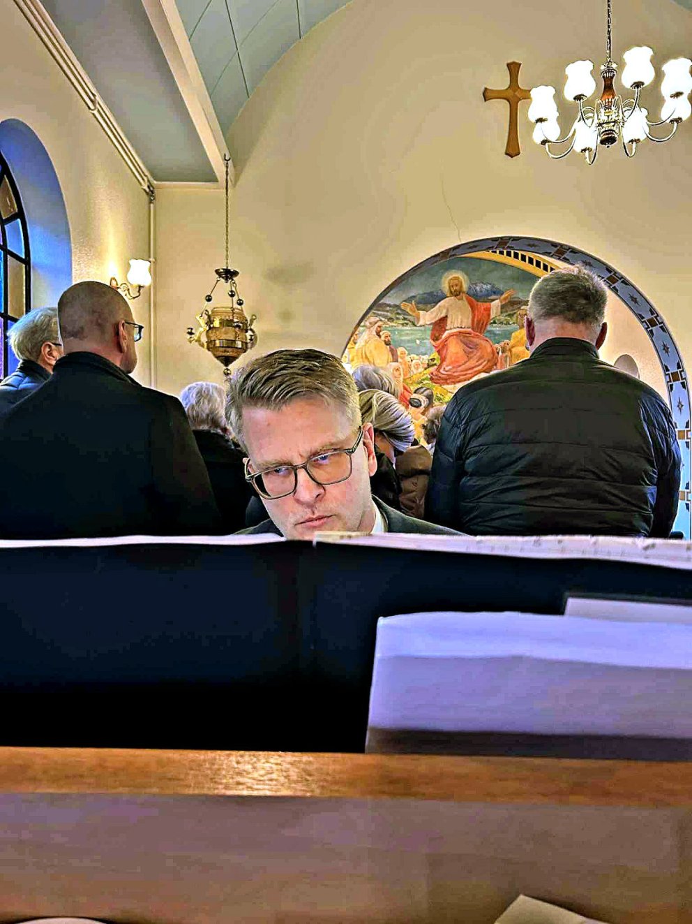 Organistinn að störfum. AÐSEND MYND